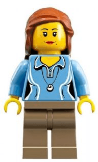 LEGO Research Scientist Female Medium Blue Top (idea010) minifigure