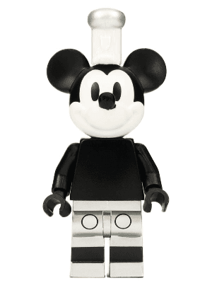 Mickey Mouse - Vintage, Metallic Silver Shorts, White Hat with Silver Top