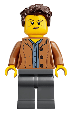 LEGO Mom Freckles Dark Brown Hair Swept Left Tousled (idea053) minifigure