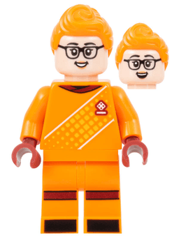 LEGO Soccer Goalie Female Orange Uniform Light Nougat Skin Orange Hair (idea146) minifigure