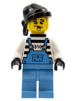 LEGO Xtreme Stunts Brickster Henchman with Medium Blue Overalls #1 with Neck Bracket (ixs006a) minifigure