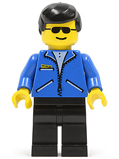 Jacket Blue - Black Legs, Black Male Hair, Sunglasses