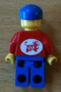 Jacket Red with Zipper - Red Arms - Blue Legs, Blue Cap with Arla Dairy Logo Pattern on Back (Sticker)