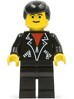 Leather Jacket with Zippers - Black Legs, Black Male Hair, Eyebrows