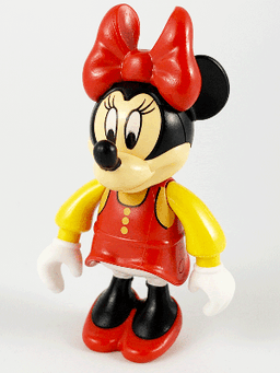 LEGO Minnie Mouse Figure with Red Dress Yellow Sleeves and Red Shoes (mck004) minifigure