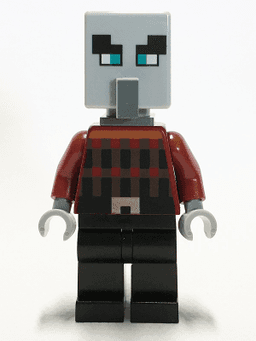 Illager (Pillager) - Wide Eyes, Dark Bluish Gray Neck Bracket and Tile with Clip