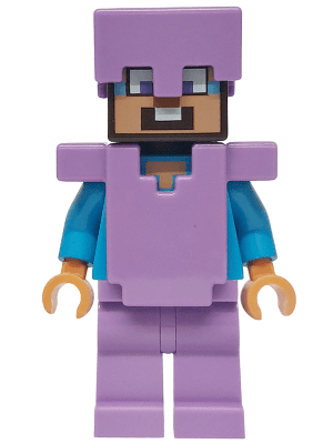 Steve (Nougat) - Medium Lavender Legs, Helmet and Armor, Dark Azure Around Eyes