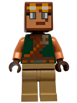 Hero - Dark Green Torso, Dark Tan Legs, Bright Light Orange Goggles