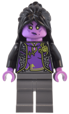 Spider Queen - Black Hair, Dark Bluish Gray Legs