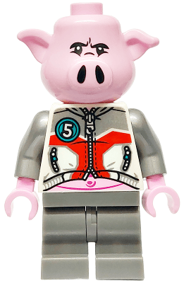 Pigsy - White Jacket, Dark Bluish Gray Medium Legs