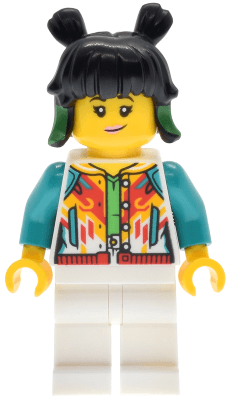 Mei - White Jacket with Buttons, White Legs