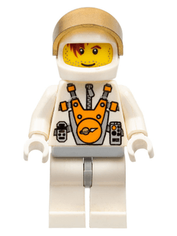 LEGO Mars Mission Astronaut with Helmet and Red-Brown Hair over Eye and Stubble (mm008) minifigure