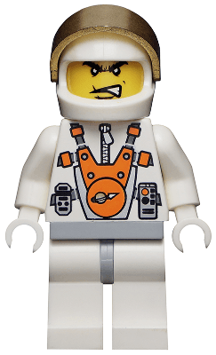 LEGO Mars Mission Astronaut with Helmet and Angry Black Eyebrows and Messy Hair (mm009) minifigure