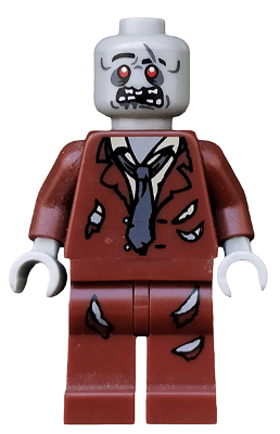 LEGO Zombie Reddish Brown Suit (mof018) City Minifigure