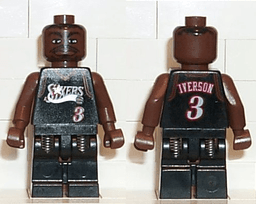 LEGO NBA Allen Iverson Philadelphia 76ers #3 (Black Uniform) (nba010) minifigure