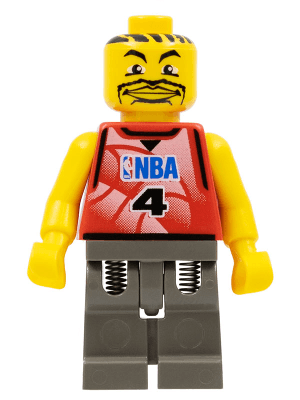 LEGO NBA Player Number 4 with Dark Gray Legs (nba030) Sports Minifigure