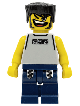 LEGO Basketball Street Player Black Flat Top Hair (nba048) minifigure