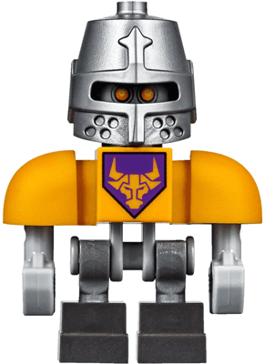 Axl Bot - Bright Light Orange Shoulders, Flat Silver Helmet