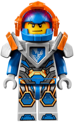 Clay Moorington - Blue Helmet, Trans-Neon Orange Visor, Flat Silver Armor