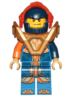 Clay Moorington - Dark Blue Helmet, Trans-Neon Orange Visor, Pearl Gold Armor