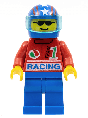 Octan - Racing, Blue Legs, Blue Helmet 4 Stars & Stripes, Trans-Light Blue Visor