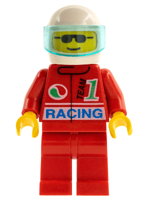 Octan - Racing, Red Legs, White Helmet, Trans-Light Blue Visor