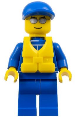 Octan - Blue Oil, Blue Legs, Life Jacket with Center Buckle, Blue Short Bill Cap