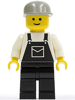 Overalls Black with Pocket, Black Legs, Light Gray Cap