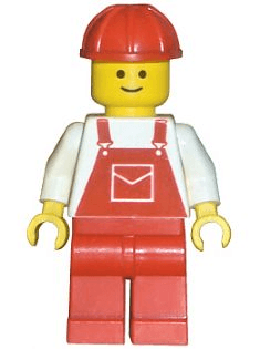 LEGO Overalls Red with Pocket Red Construction Helmet (ovr005) minifigure