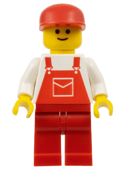 LEGO Overalls Red with Pocket Red Cap (ovr008) minifigure