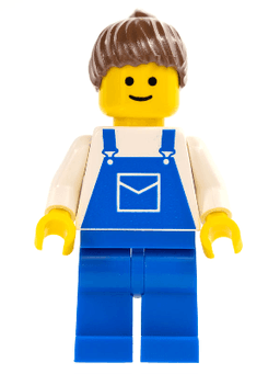 LEGO Overalls Blue with Pocket Brown Ponytail Hair (ovr017) minifigure