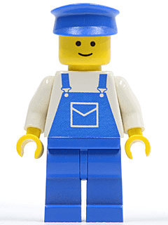 LEGO Overalls Blue with Pocket Blue Hat (ovr034) Town / City Minifigure