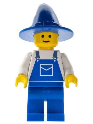 LEGO Overalls Blue with Pocket Blue Wizard / Witch Hat (ovr035) Town / City Minifigure