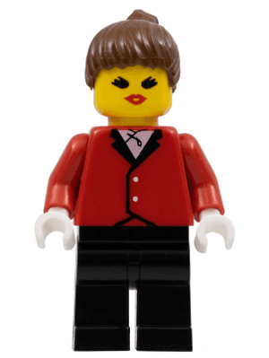 Red Riding Jacket - Black Legs, Brown Ponytail Hair