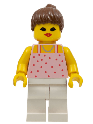LEGO Red Dots on Rose Pink Shirt (par016) Town / City Minifigure