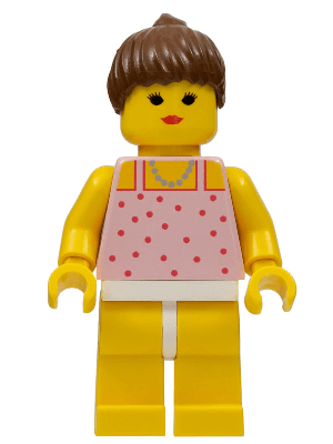 LEGO Red Dots on Pink Shirt (par017a) Town / City Minifigure