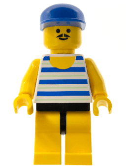 LEGO Horizontal Blue and Light Green Stripes Blue Cap (par027) minifigure