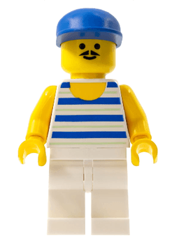 LEGO Horizontal Blue and Light Green Stripes Blue Cap (par044) minifigure