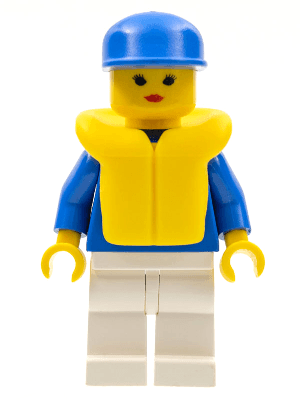 Jogging Suit - White Legs, Blue Cap, Life Jacket