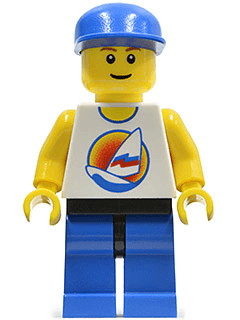 LEGO Surfboard on Ocean Blue Cap (par059) Town / City Minifigure