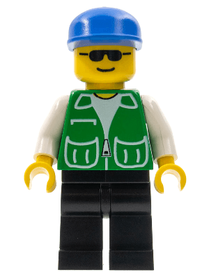 Jacket Green with 2 Large Pockets - Black Legs, Blue Cap