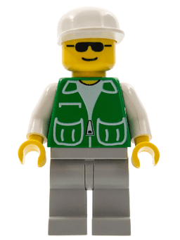 Jacket Green with 2 Large Pockets - Light Gray Legs, White Cap