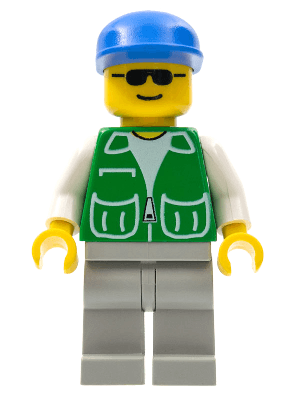 Jacket Green with 2 Large Pockets - Light Gray Legs, Blue Cap