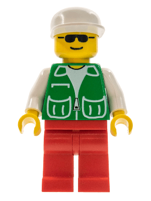 Jacket Green with 2 Large Pockets - Red Legs, White Cap