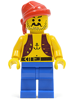LEGO Pirate Anchor Dark Purple Vest Red Bandana (pi013) minifigure