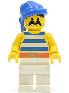 LEGO Pirate Blue / White Stripes Shirt Blue Bandana (pi019) minifigure