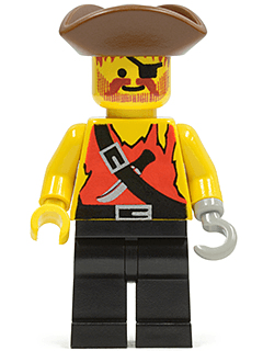 LEGO Pirate Shirt with Knife Brown Pirate Triangle Hat (pi024) Pirates Minifigure