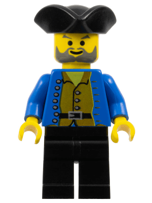 LEGO Pirate Brown Shirt Black Pirate Triangle Hat (pi033) Pirates Minifigure