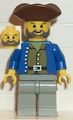 LEGO Pirate Brown Shirt Brown Pirate Triangle Hat (pi037) minifigure