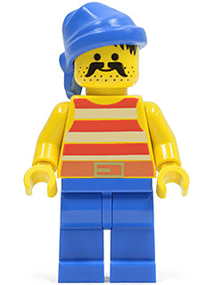 LEGO Pirate Red / White Stripes Shirt Blue Bandana (pi040) Pirates Minifigure